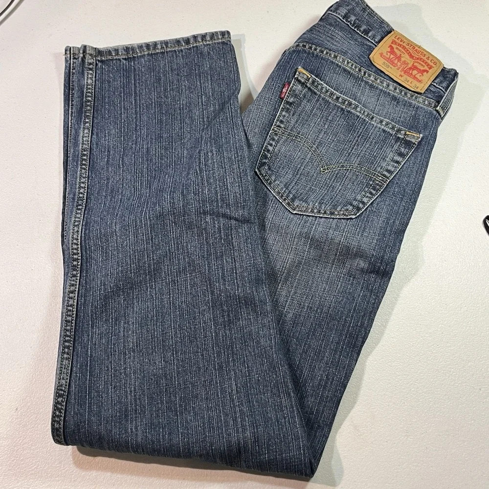 Levi's‎ 559 Relaxed Straight Jeans Men's 34x34 Blue Denim Medium Wash 5-Pockets